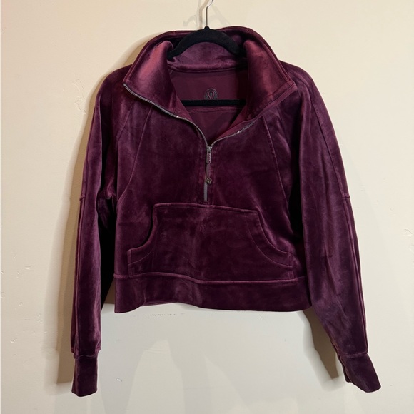 lululemon athletica Tops - lululemon athletics plush velvet wine colored Half-Zip Sweatshirt